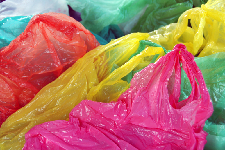 colorful plastic shopping bags