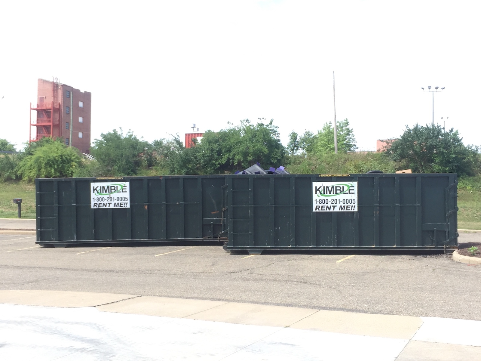 Kimble Dumpsters for Construction Site